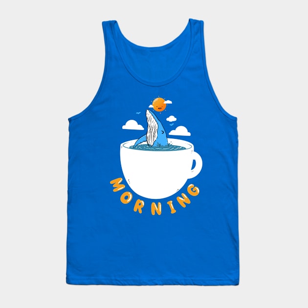 Morning Whale Tank Top by Artthree Studio